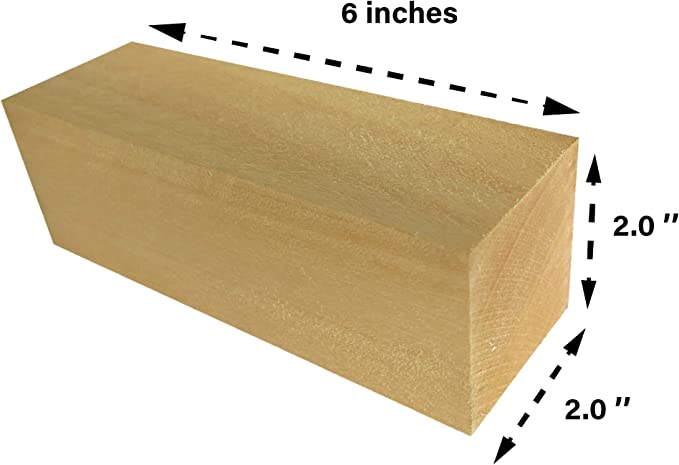 Pack of 8, Basswood Carving Wood Blocks Craft 6&quot; x 2&quot; x 2&quot; - Exotic Wood Zone - Buy online Across USA 