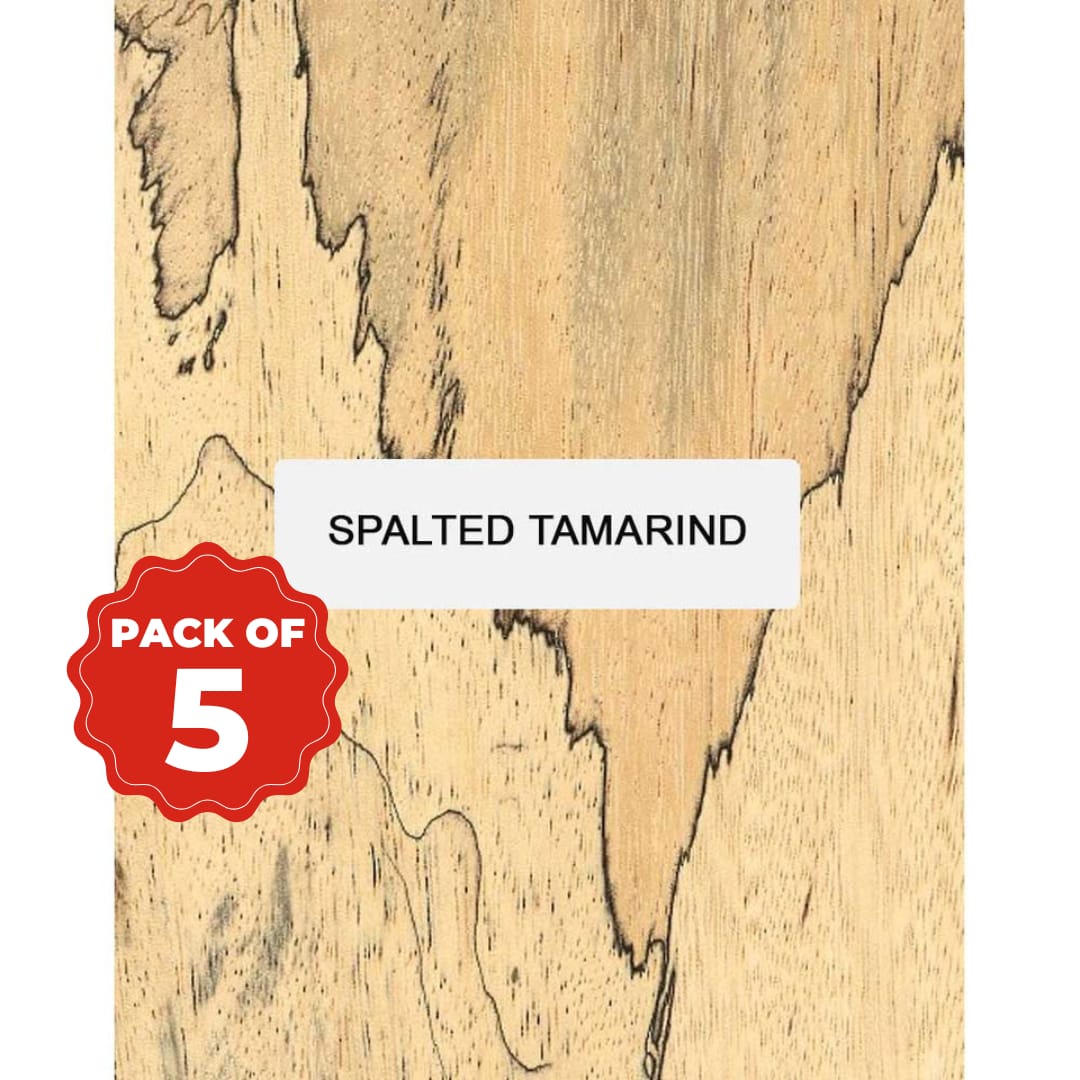 Pack of 5, Spalted Tamarind Wood Knife Blanks/Knife Scales Bookmatched 5&quot;x1-1/2&quot;x3/8&quot; - Exotic Wood Zone - Buy online Across USA 