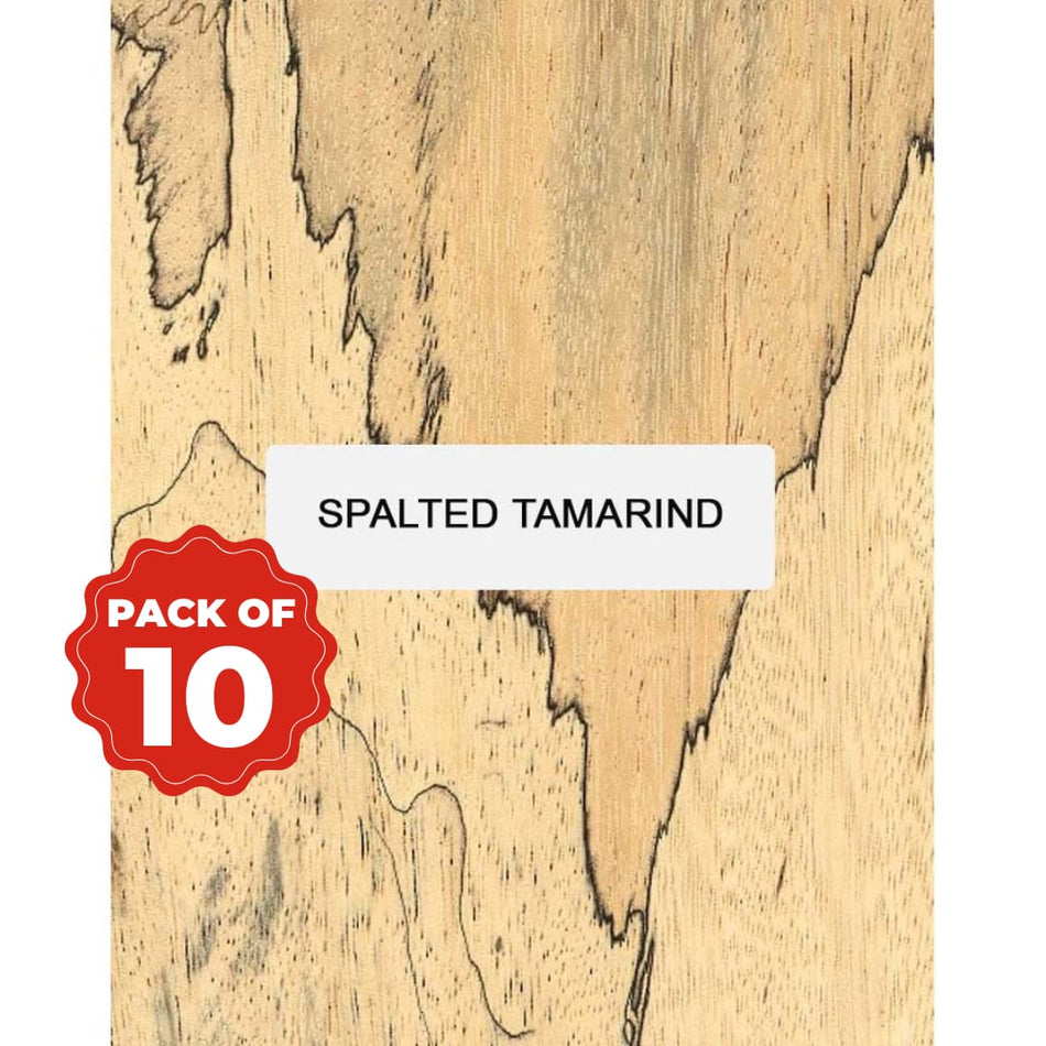 Pack of 10, Spalted Tamarind Wood Knife Blanks/Knife Scales Bookmatched 5"x1-1/2"x3/8" - Exotic Wood Zone - Buy online Across USA 